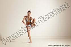 Nude Gymnastic poses Woman White Moving poses Slim long brown Dynamic poses Pinup